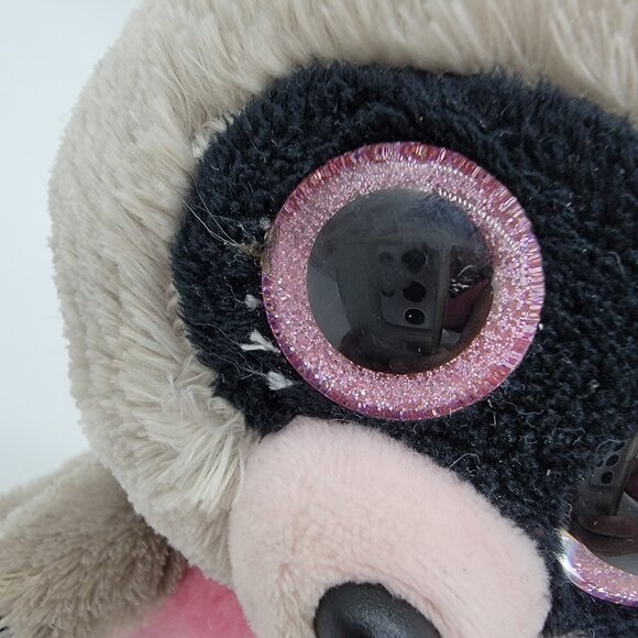 Ty Beanie Boo Rocco‎ the Raccoon Plush 7" Stuffed Animal Toy Gray & Pink Ear - Picture 2 of 5